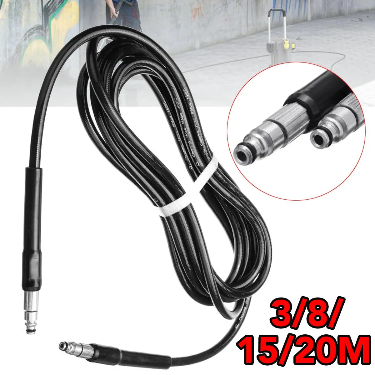 Black Decker PW1400 PW1500 Pressure Washer Hose - 3/8/15/20M High Pressure - Image 5