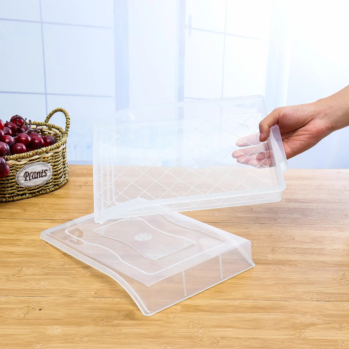 Transparent Refrigerator Dumpling Storage Box - Food Organizer with Cover - Image 4
