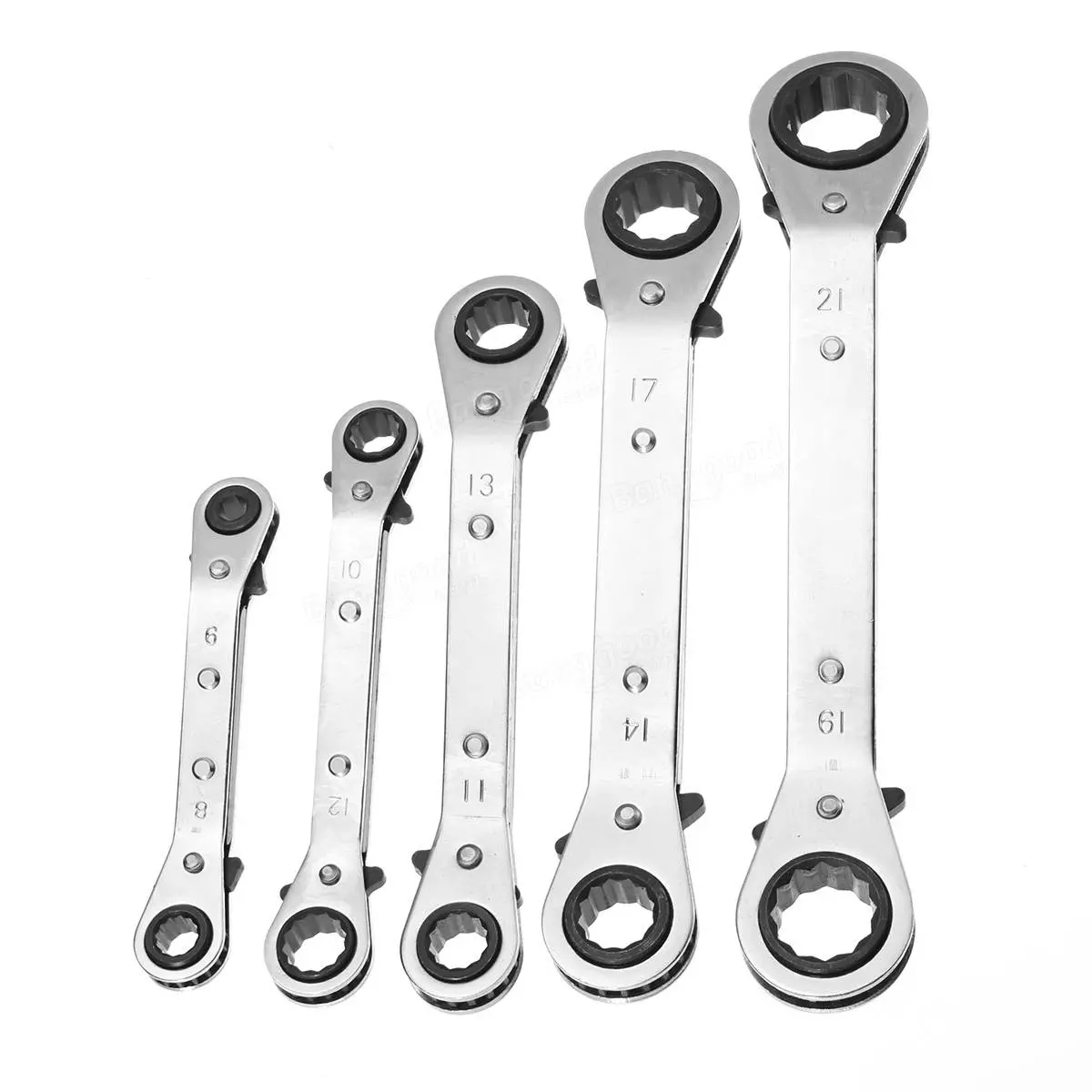 5Pcs Metric Offset Ring Wrench Set | Ratcheting Spanner Hand Tools for DIY - Image 5