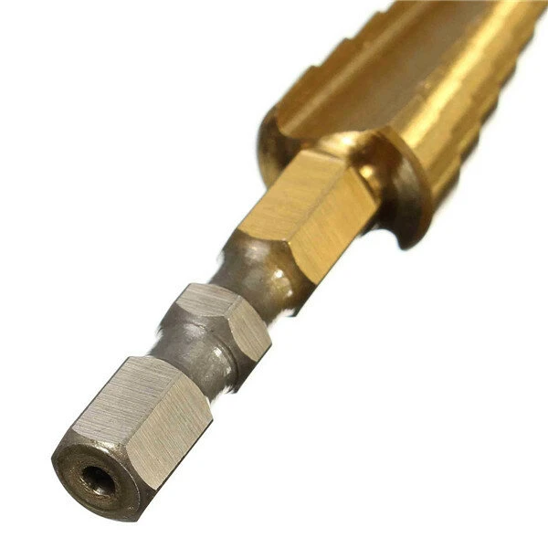 HSS Titanium Coated Step Drill Bit | 3-13mm Range | 1/4 Inch Hex Shank - Image 5