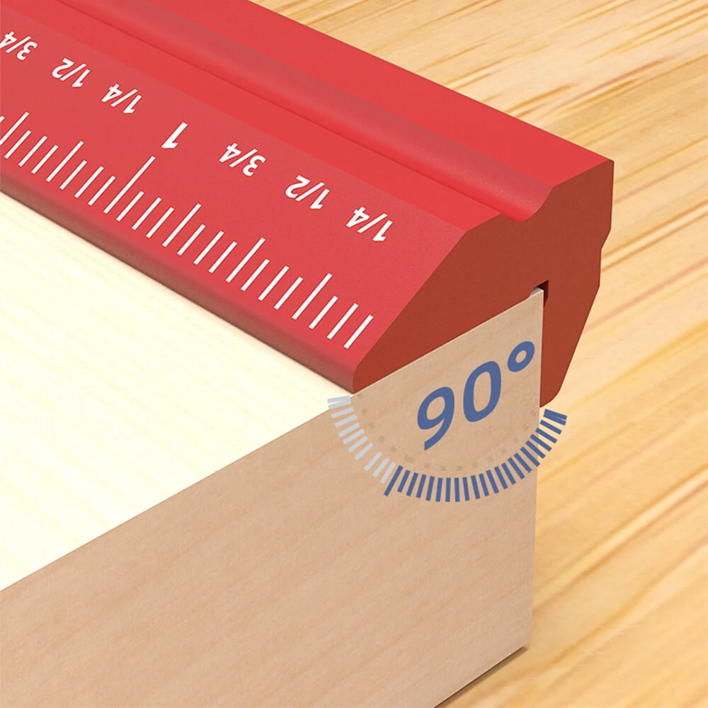 ENJOYWOOD V Shape Ruler Set - 4PCS 7/9/12/22 Inch | Double-Sided Imperial Scale - Image 4