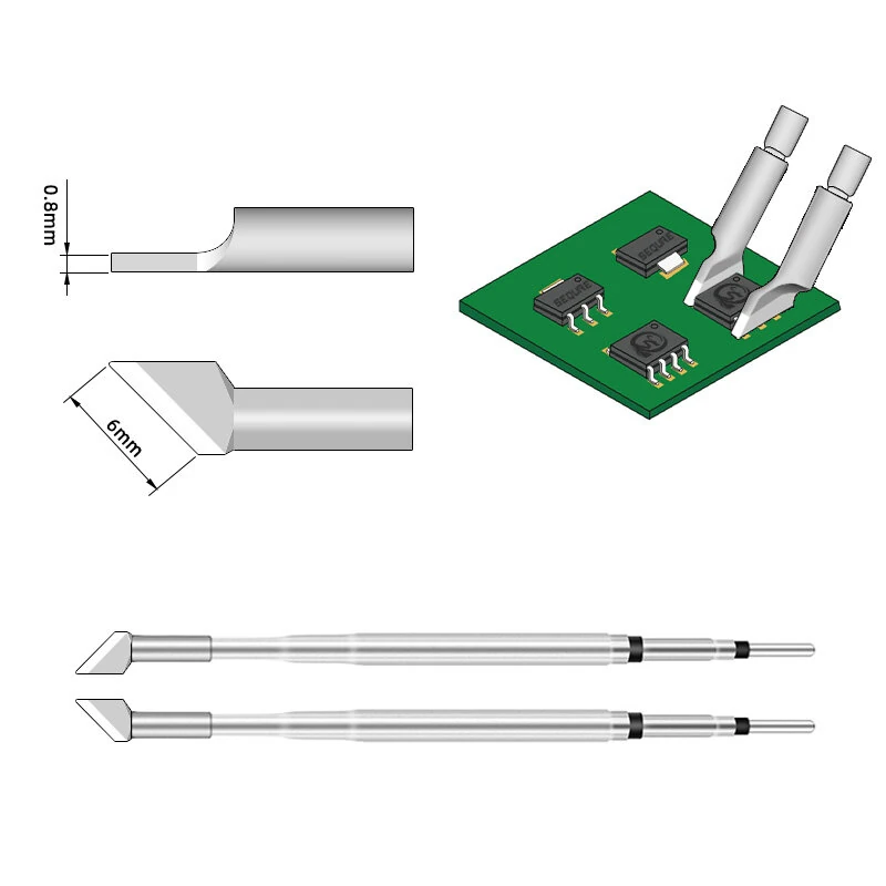 SEQURE Tweezer Tip for SQ HT140 Hot Tweezers - 1 Pair Flat Shovel Tips - Image 3
