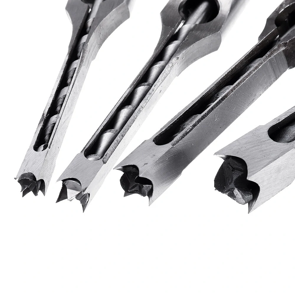 4PCS Woodworking Mortising Chisel Set - 6.35/7.94/9.5/12.7mm Square Hole Drill Bits - Image 3