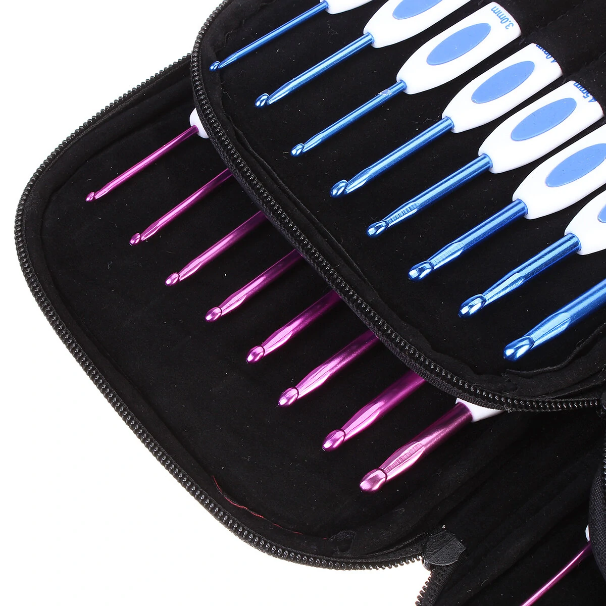 DIY Crochet Hook Set - 16Pcs Aluminum Knitting Needles With Ergonomic Handle & Zipper Case - Image 5