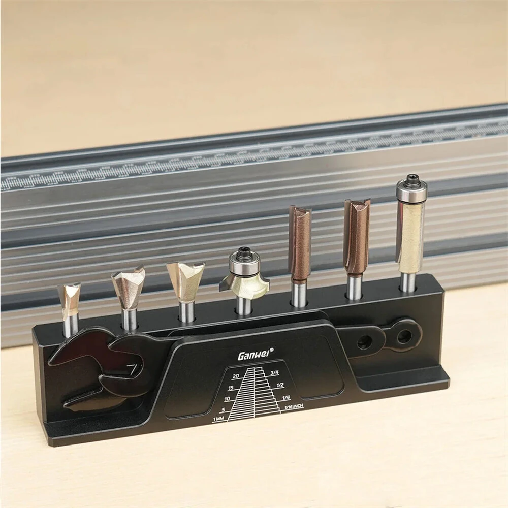 Woodworking Milling Cutter Holder | 1/4 Inch Slots & 7 Magnetic Holes | Tool Organizer - Image 4