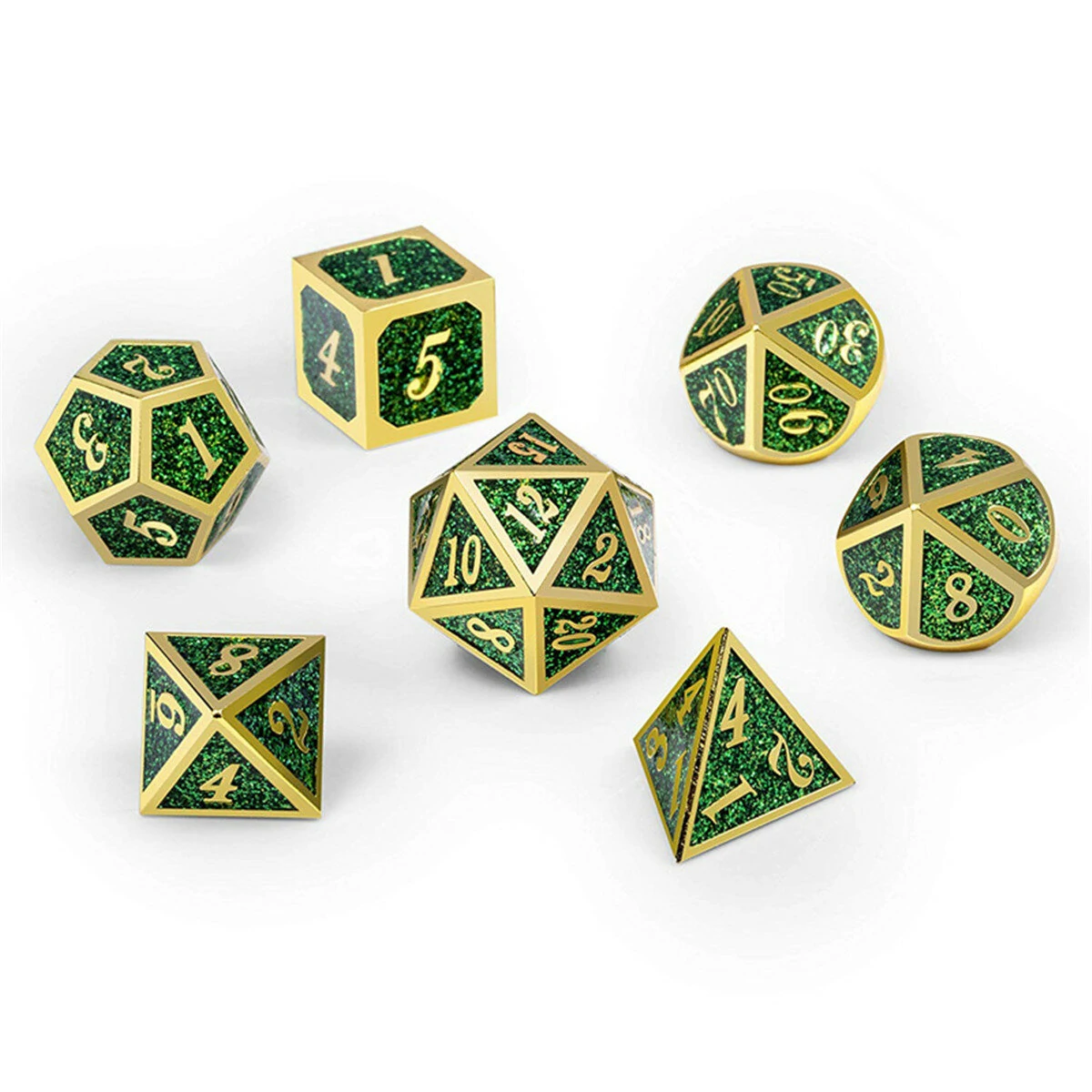 Zinc Alloy Polyhedral Dice Set - 7pcs Heavy Duty RPG Dice For Role Playing - Image 2