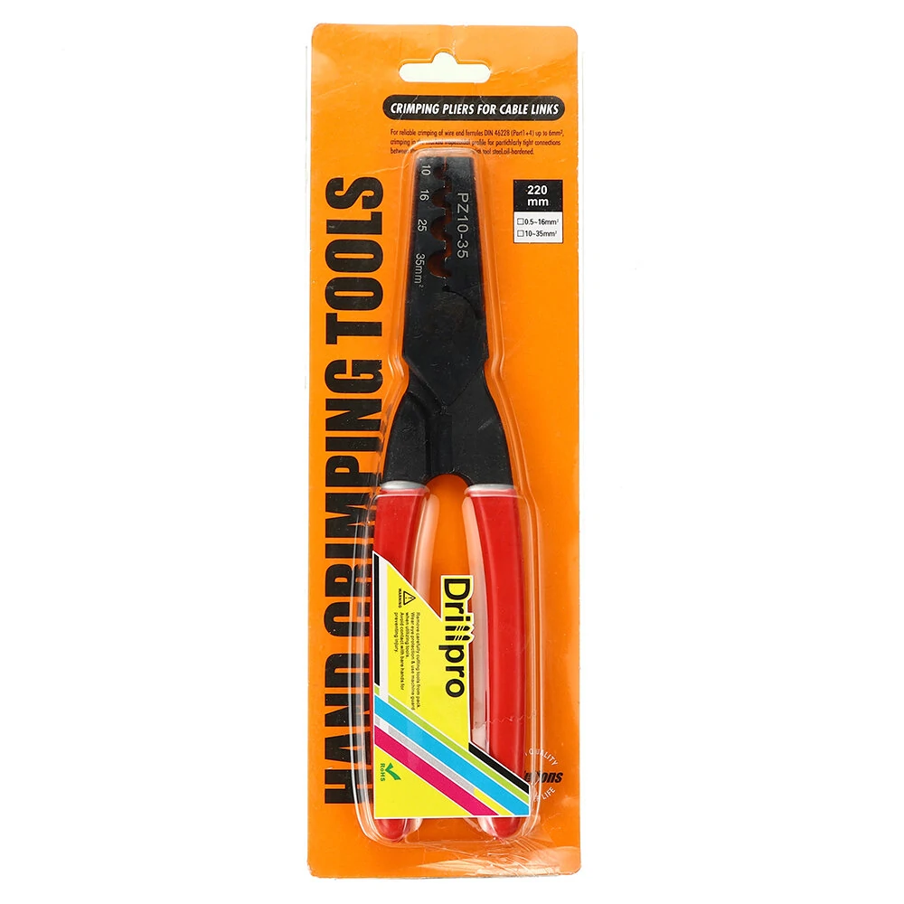 Drillpro PZ 10-35 Crimping Plier | Needle Tube Terminal & Sleeve Type Cold Pressing Tool - Image 2