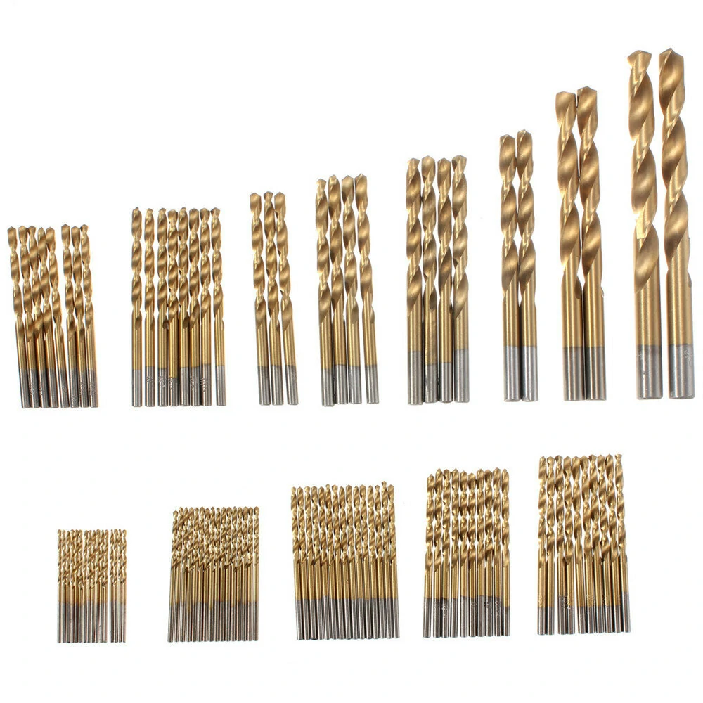 Drillpro 100pc 1.5-10mm Titanium Coated Drill Bit Set High Speed Steel Manual Twist Bits - Image 4