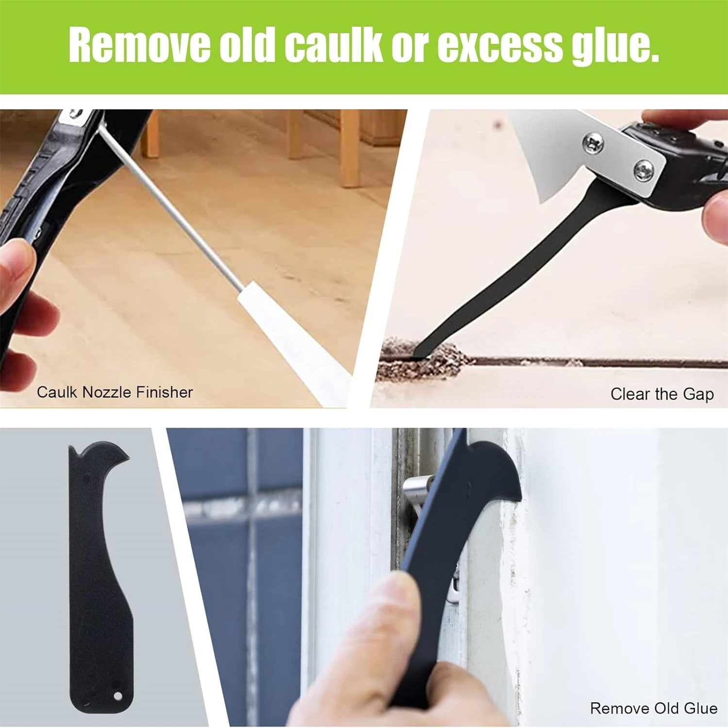 5 in 1 Caulking Tool - Silicone & Grout Removal with 6 Exchange Pads - Image 5