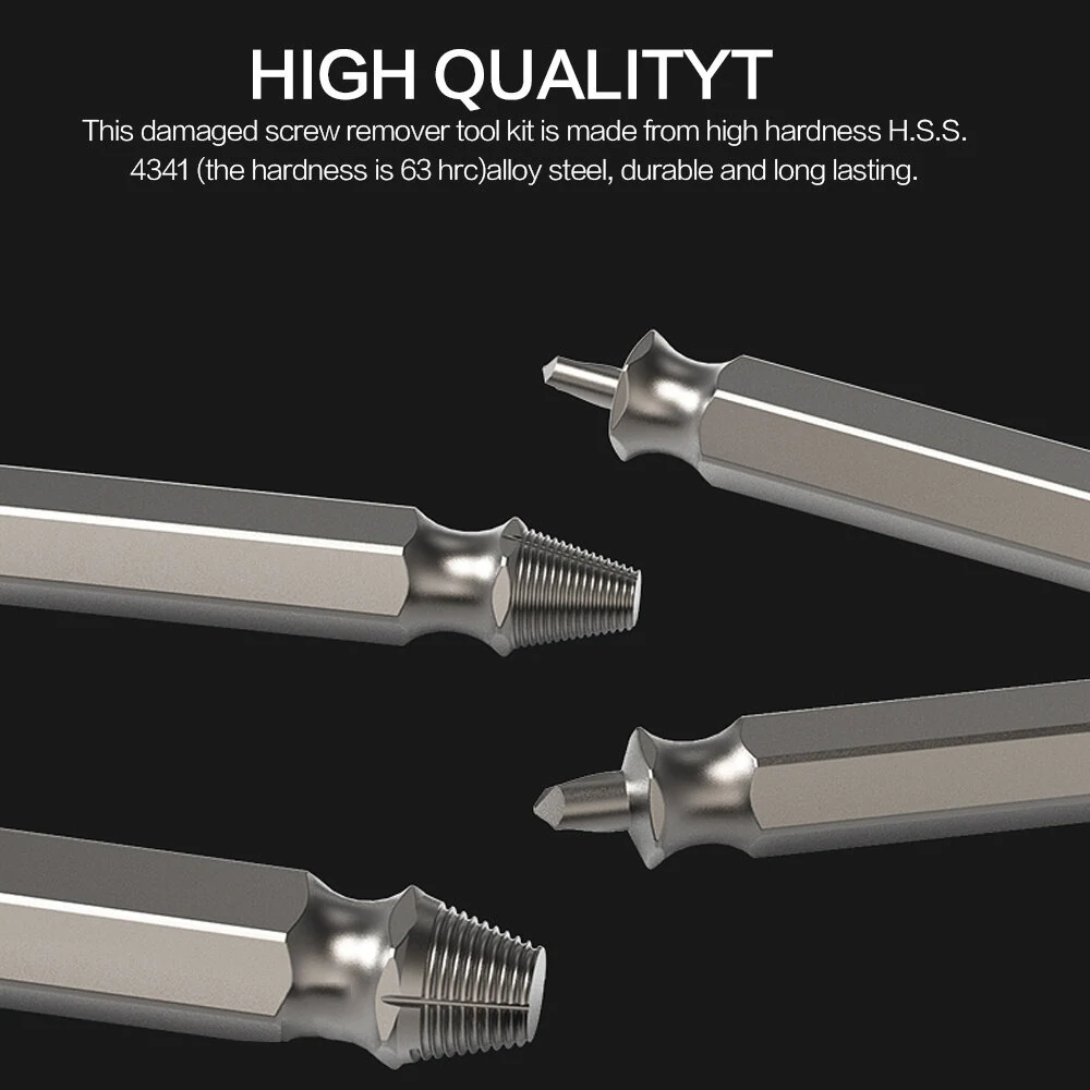2PCS Hex 51mm HSS 4341 Screw Extractor Set | For Variable Speed Reversible Drills - Image 5