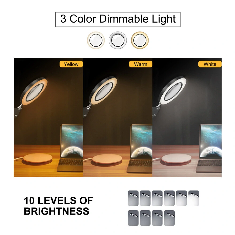 5X LED Magnifying Lamp - 64 Adjustable Lights for Reading, Crafts & Soldering - Image 4