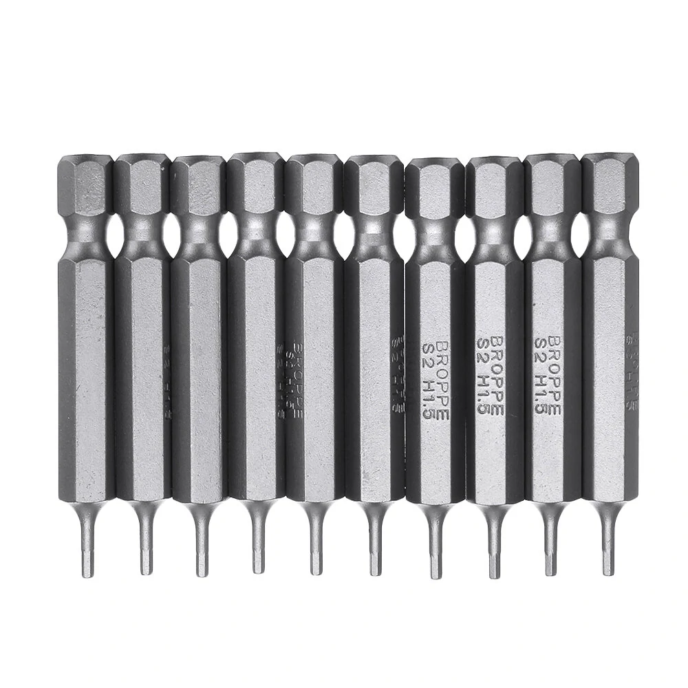 BROPPE 10Pcs Magnetic Hexagon Screwdriver Bits Set | H1.5-H6 | 1/4 Inch Hex Shank - Image 2