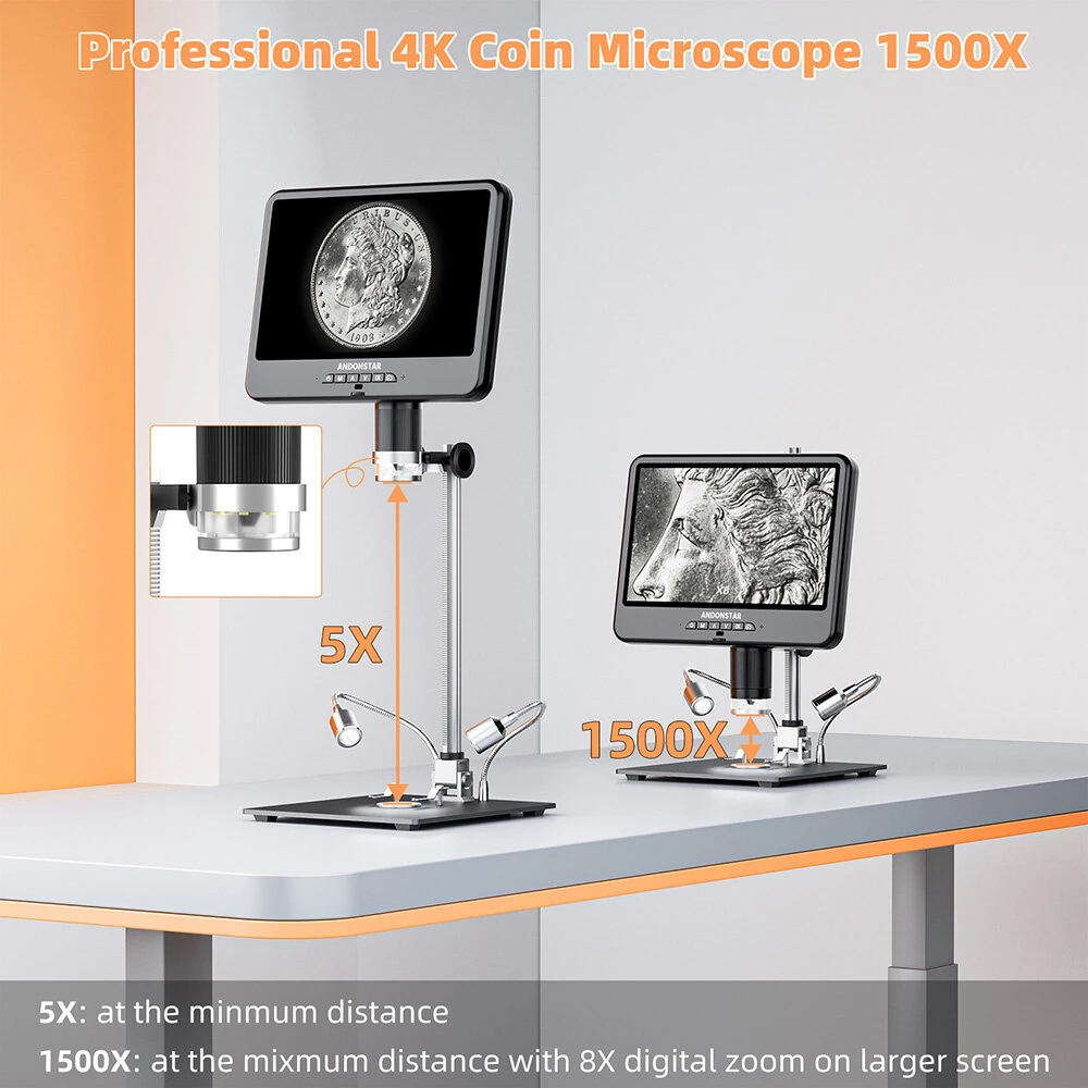 ANDONSTAR AD208SE 4K Digital Microscope | 10.1 Inch IPS Screen | 5x-1500X Magnification - Image 3