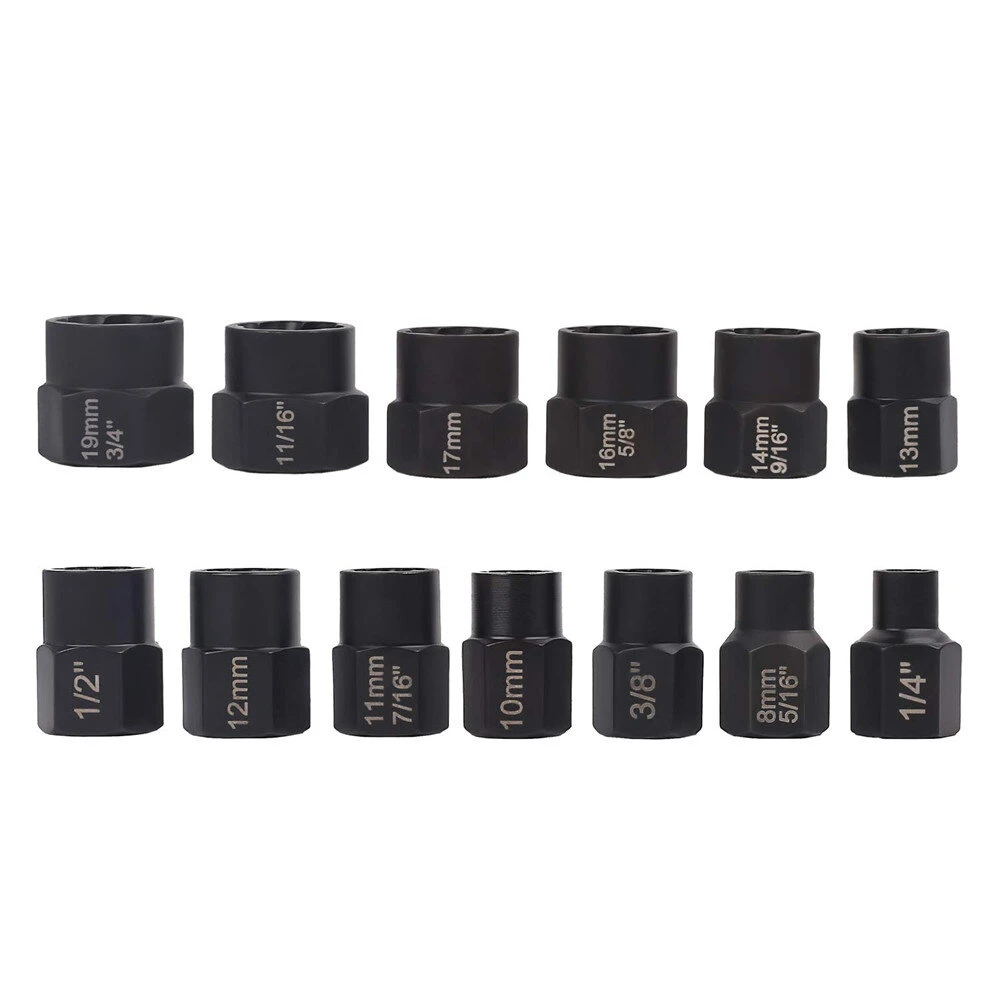 Drillpro 13Pcs Impact Bolt Nut Remover Extractor Socket Set | Damaged Screw Removal - Image 3