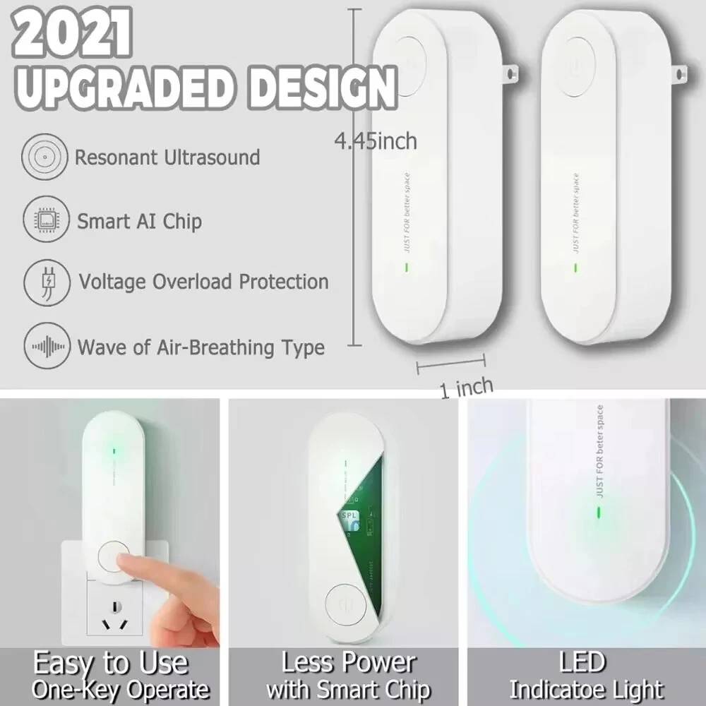 Ultrasonic Pest Repellent 3-in-1 | 360° Coverage 1800 ft² | Safe for Pets & Kids - Image 3