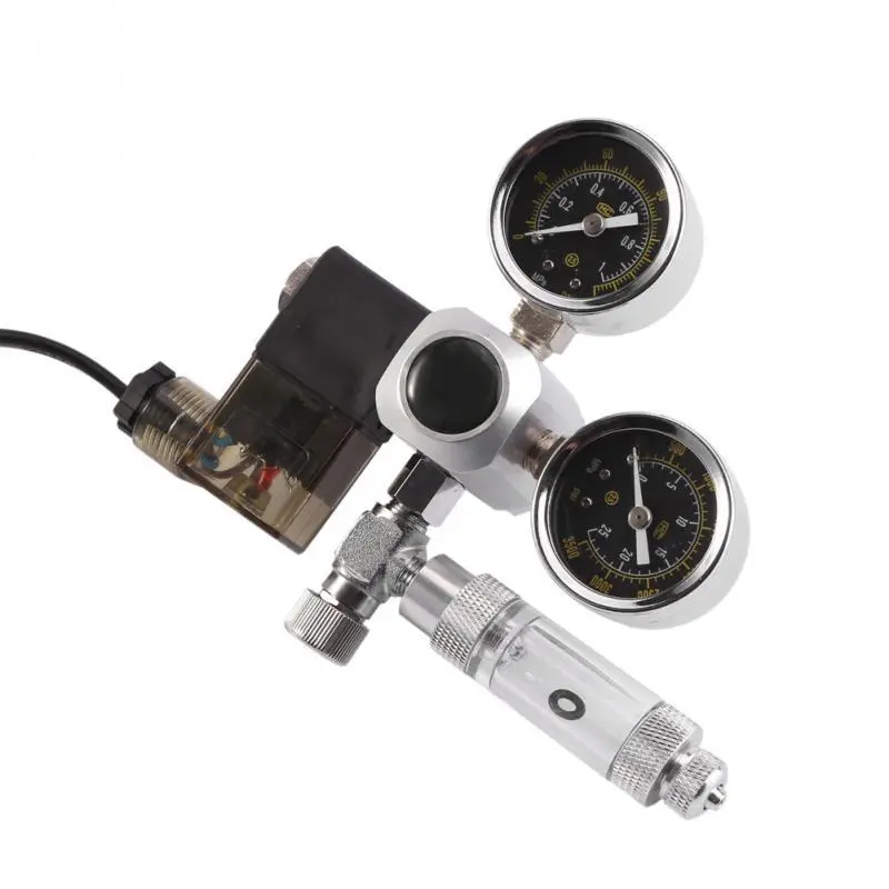 G5/8 CO2 Regulator with Solenoid Valve & Bubble Counter | Dual Gauge | 220V Auto Pressure - Image 3
