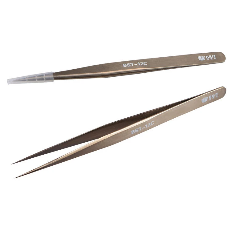BEST BST-12C Stainless Steel Pointed Tweezer | Anti-Magnetic & Anti-Acid - Image 5