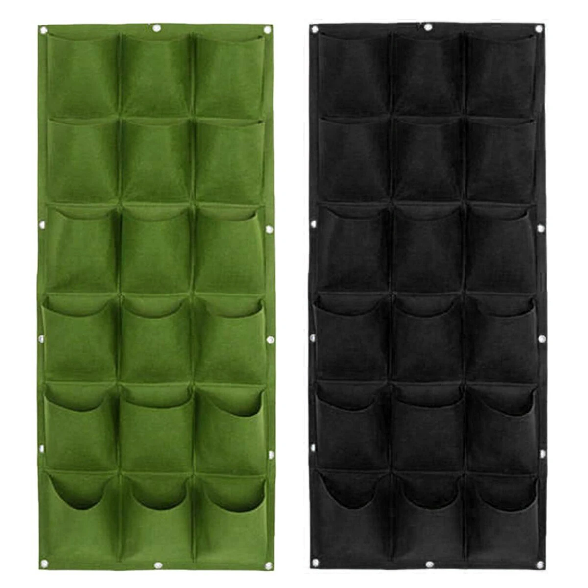 18-Pocket Wall Hanging Planter Bag - Vertical Garden Growing Pots Green - Image 5
