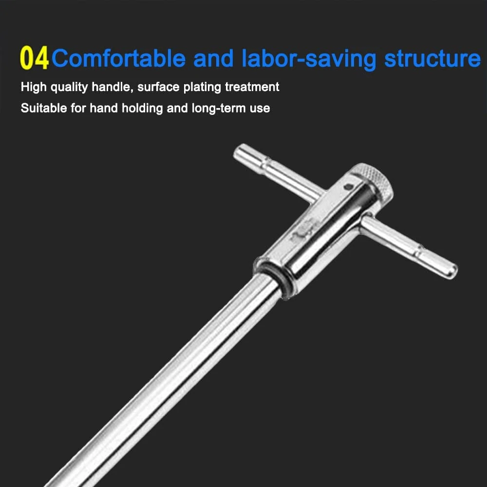 Adjustable T Handle Tap Wrench - M3 to M12 Metric - 85mm 100mm 110mm Machine Screw Tool - Image 5