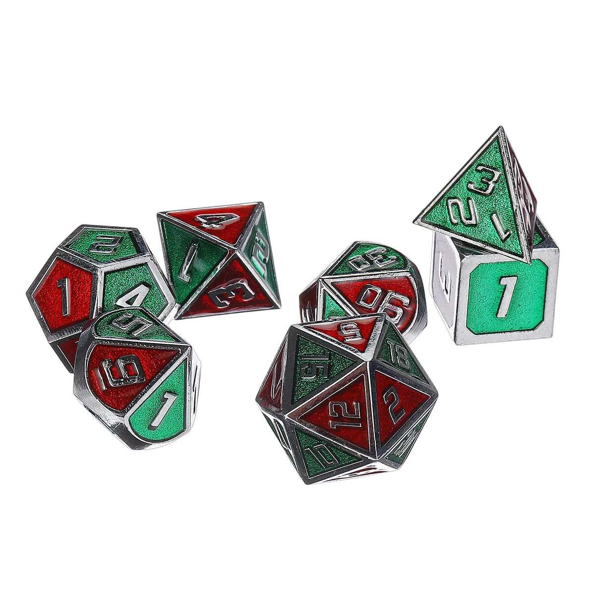 Metal Polyhedral Dices Set - 7Pcs for D&D Dungeons & Dragons with Bag - Image 3