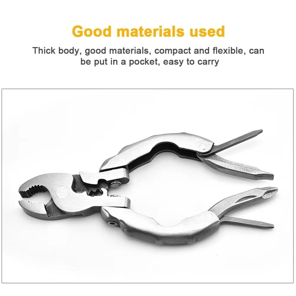 Portable 9-in-1 Pocket Pliers Keychain | Mini EDC Tool with Screwdriver & Wire Cutter - Image 4