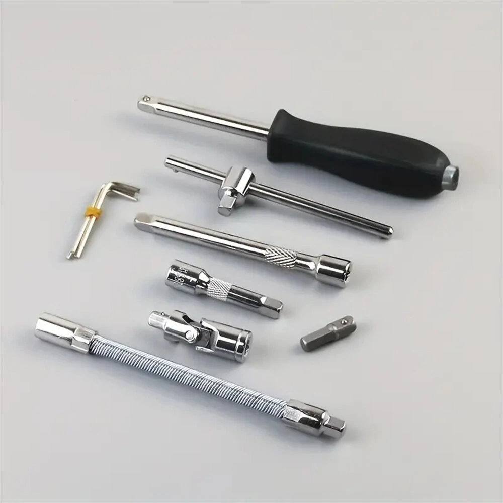 46PCS Professional Car Repair Tool Kit - Chrome Vanadium Ratchet Wrench Set - S2 Steel - Image 4