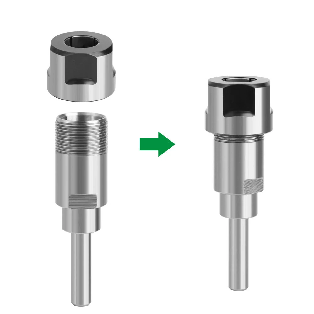 Lavie Router Collet Extension Chuck | 1/4 & 1/2 Inch Adapter | Milling Cutter Extender Rod - Image 2
