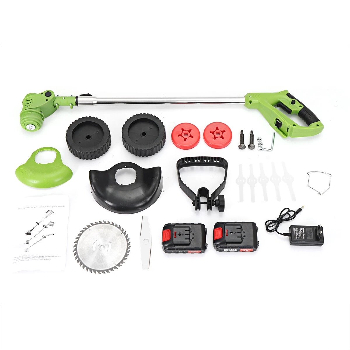 36V Cordless Grass Trimmer & Hedge Trimmer Set - 10000mAh with Wheels - Image 3