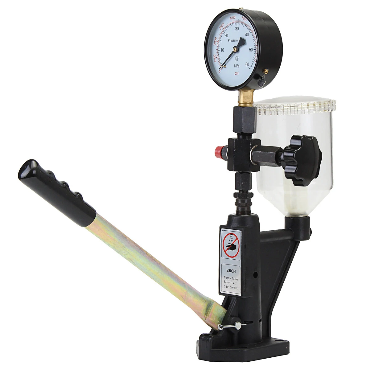 Black Steel Diesel Injector Nozzle Tester - 16x10x38cm Pressure Tester - Image 4