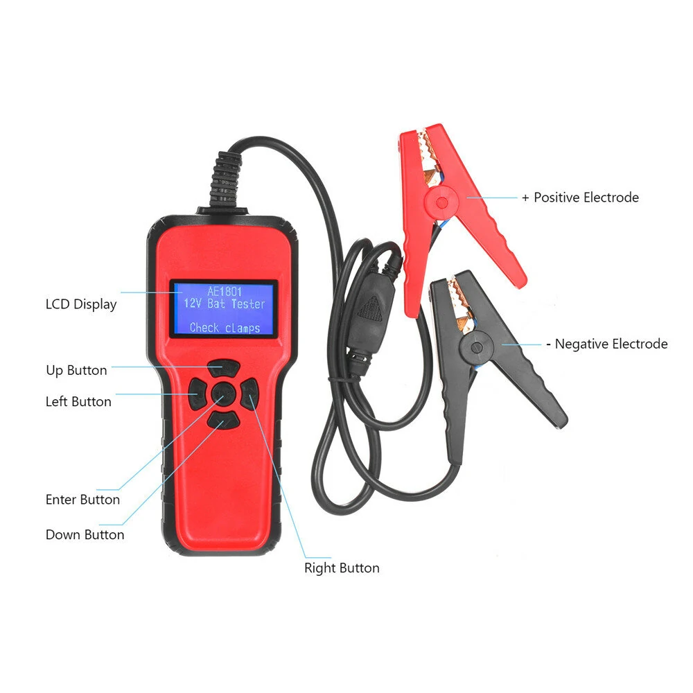 AE1801 Battery Capacity Tester | 6-18V Auto Car Battery Analyzer with LCD Display - Image 5