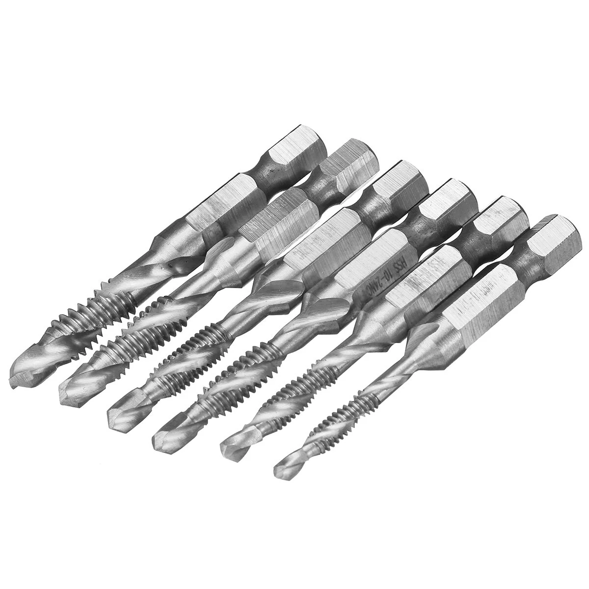 6pcs 1/4 Inch HSS Drill Tap Bit Set | M3-M10 Hex Shank | Deburr & Countersink - Image 4
