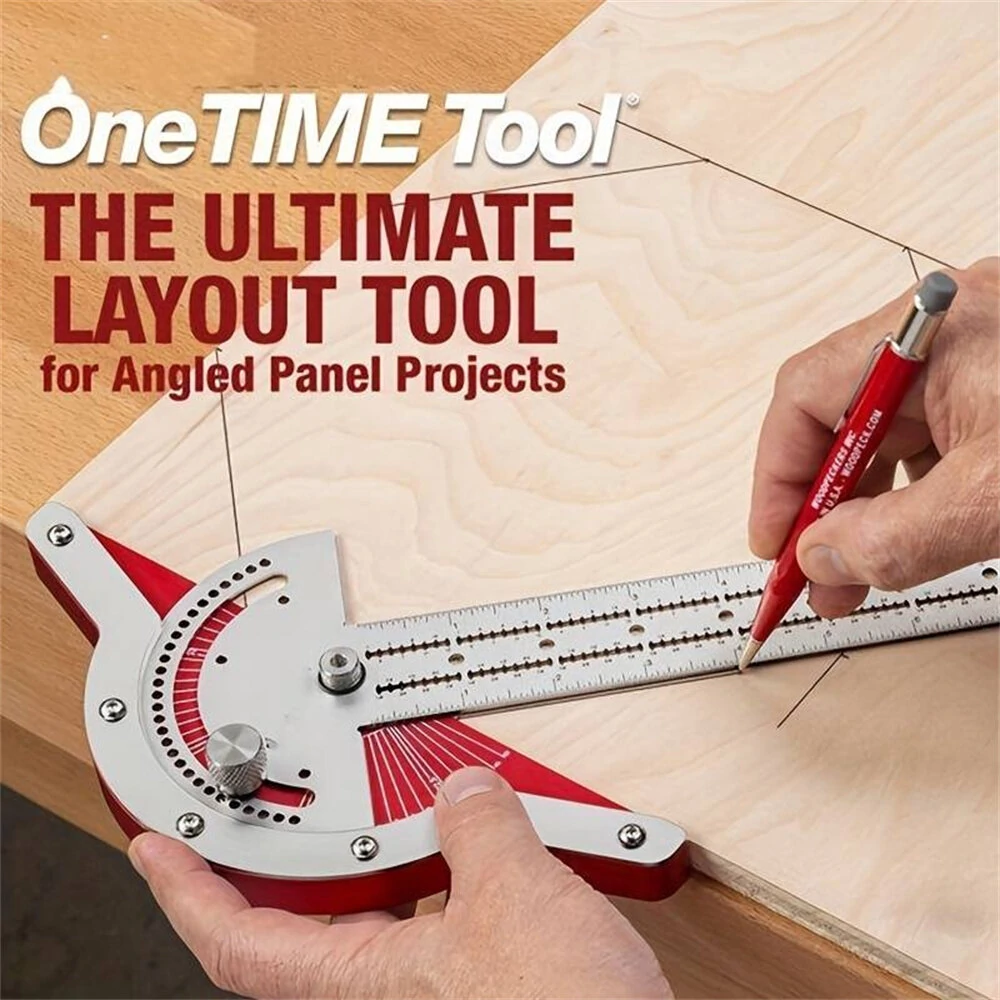 Woodworking Edge Ruler Protractor Angle Detector | Vernier Caliper Measuring Tool | 10/15/20 Inch - Image 3