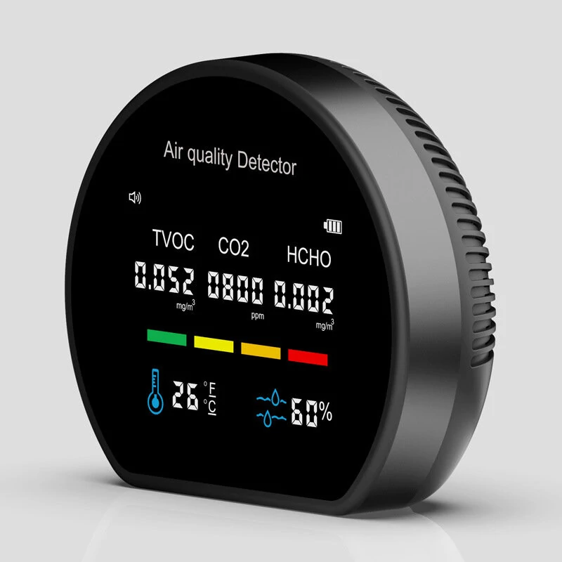 Wall-mounted Portable Air Quality Monitor - CO2 Formaldehyde TVOC Tester & Hygrometer - Image 3