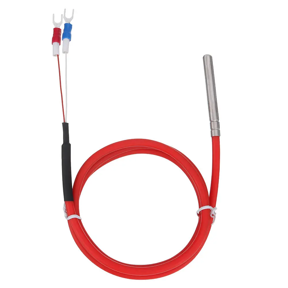 PT100 Temperature Sensor Probe -50~300°C | 2/3 Wire Type | 6x50mm with 1m Silicone Cable - Image 2