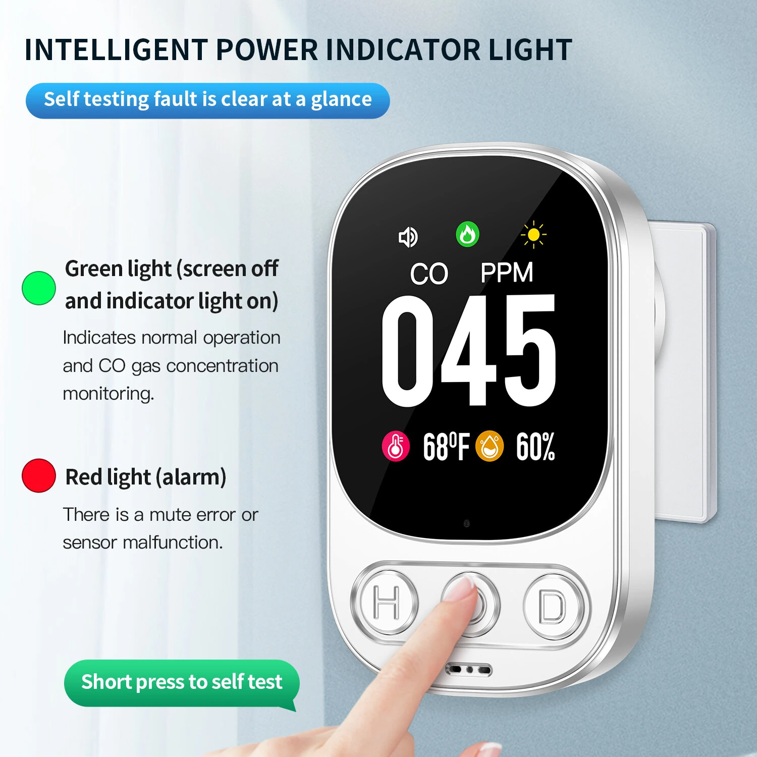 Direct Insertion Carbon Monoxide Monitor - 2.1 Inch Screen | 0-999ppm Real Time - Image 4