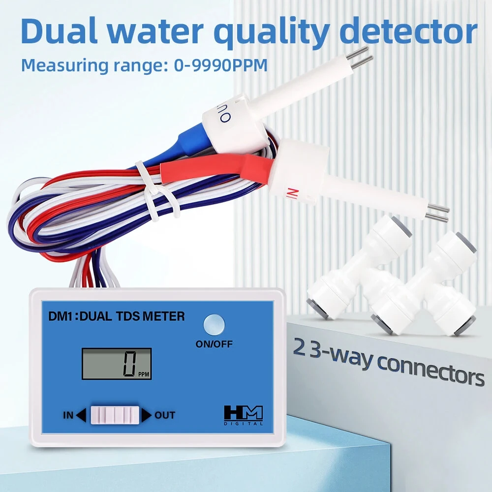 Dual Probe DM-1 TDS Meter | 0-9990PPM Water Tester for Aquarium & Tap Water - Image 2