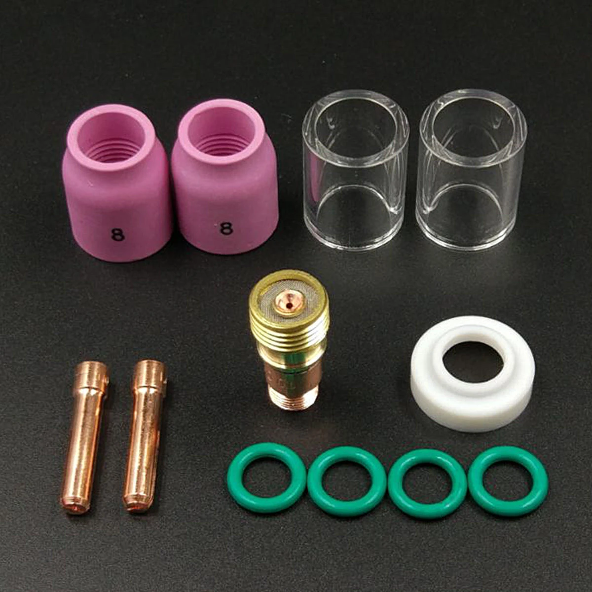 12 PCS TIG Welding Stubby Gas Lens Kit | #10 Pyrex Cup for WP-17/18/26 Torch - Image 5