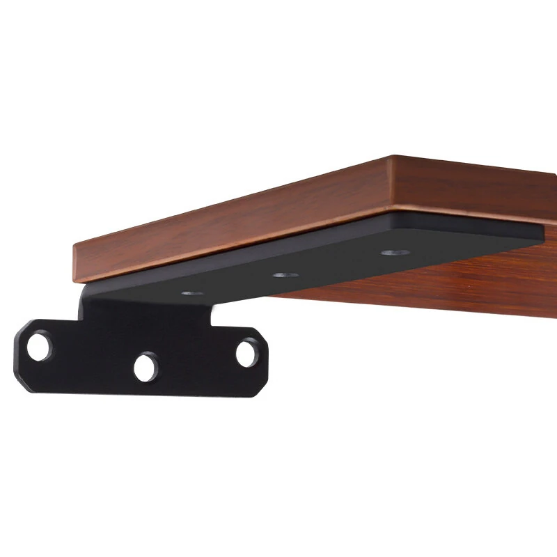 Hidden Tripod Wall Shelf Brackets - Black Cold Rolled Steel - 200kg Load Bearing - Anti-Rust & Easy Installation - Image 2