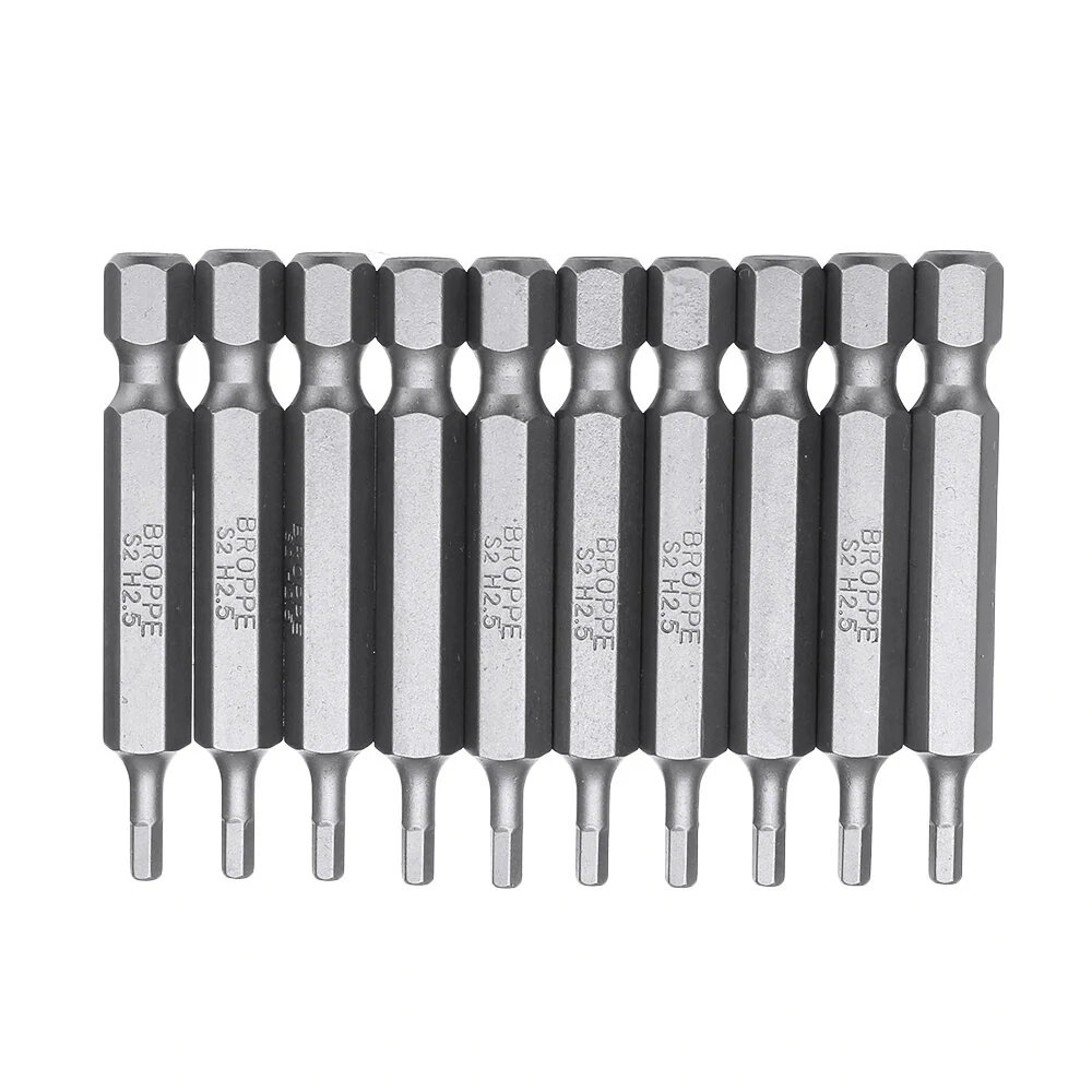 BROPPE 10Pcs Magnetic Hexagon Screwdriver Bits Set | H1.5-H6 | 1/4 Inch Hex Shank - Image 3