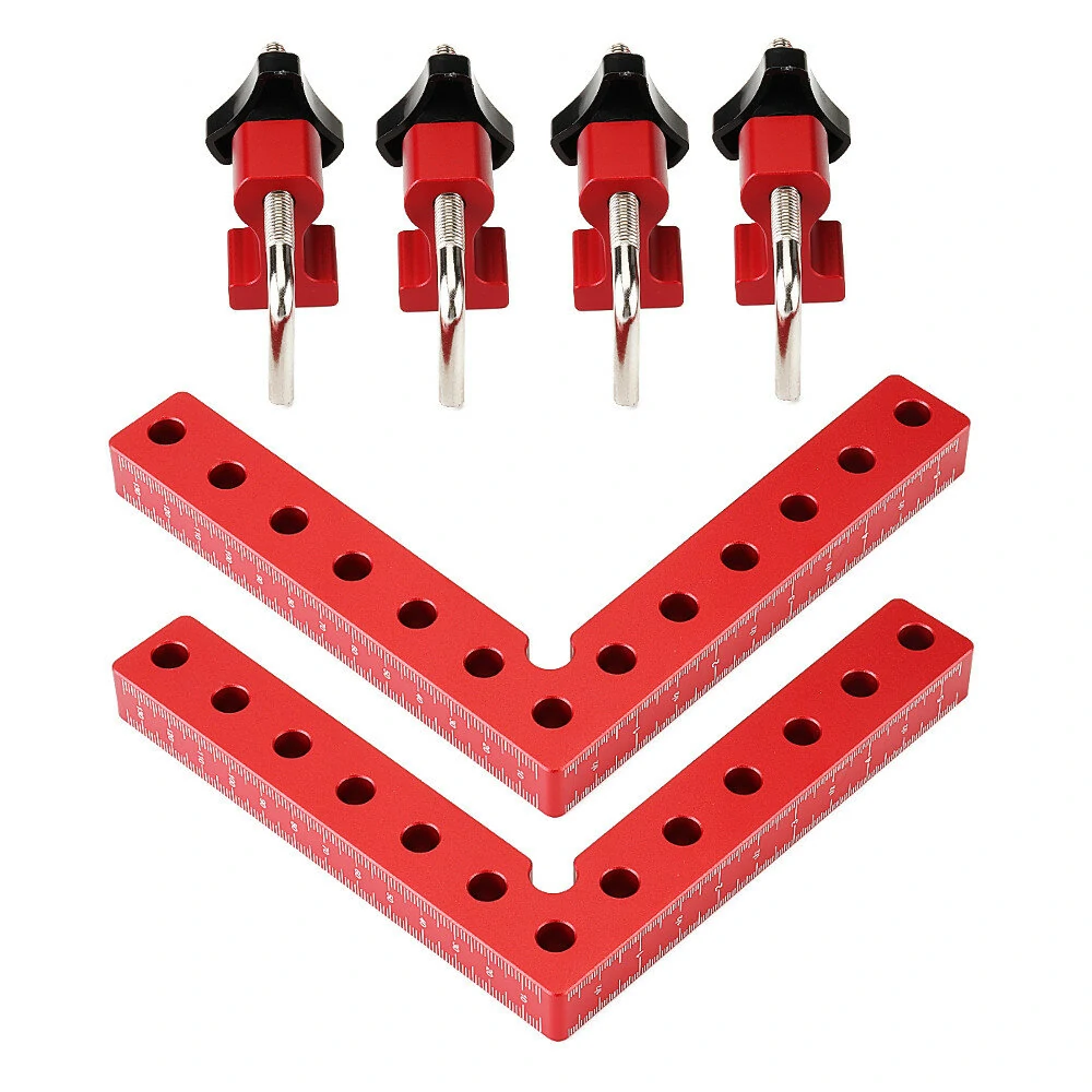 VEIKO 4PCS 90 Degree Right Angle Clamps - 140mm Aluminum Alloy with Dual Scale - Image 2