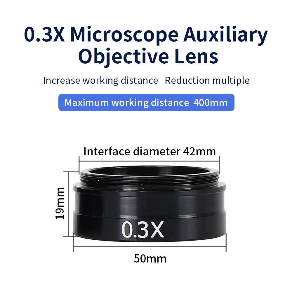 HAYEAR 0.3X 0.5X 2X Barlow Lens Set | C-MOUNT Microscope | 42mm Thread - Image 4