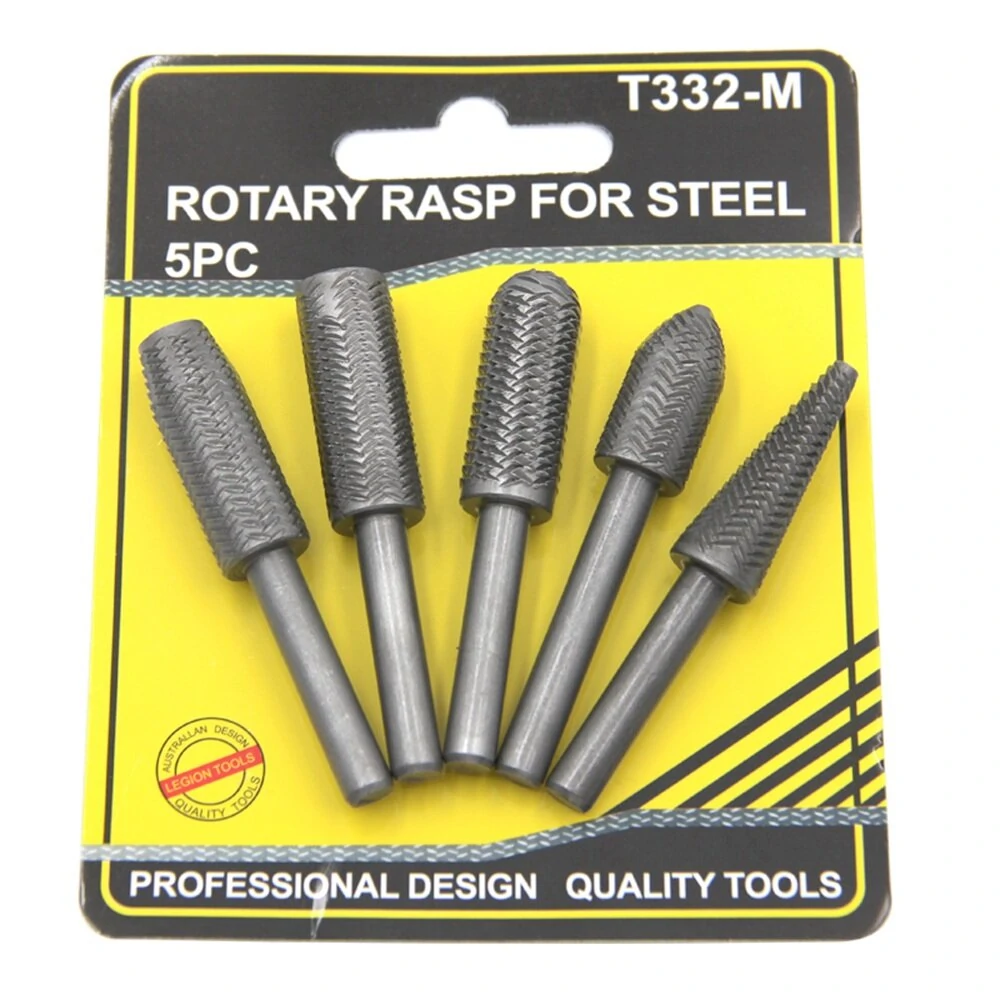 5pcs 6mm Shank Carbide Burr Set - Rotary Rasp & Cutter for Wood & Metal - Image 5