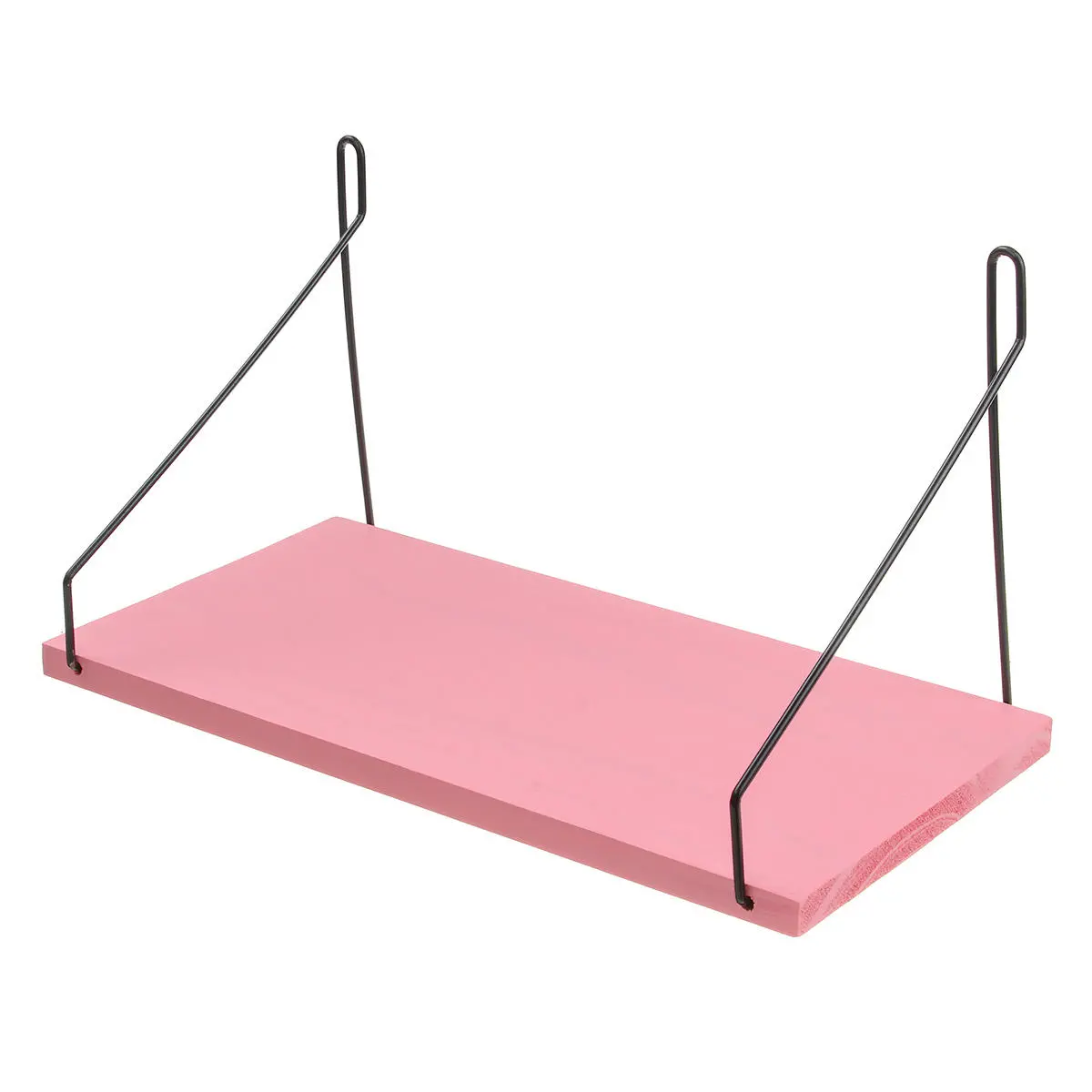 Industrial Retro Wood Shelf Bracket - 30cm 40cm 50cm Pink Wall Mounted | Indoor Decor - Image 3