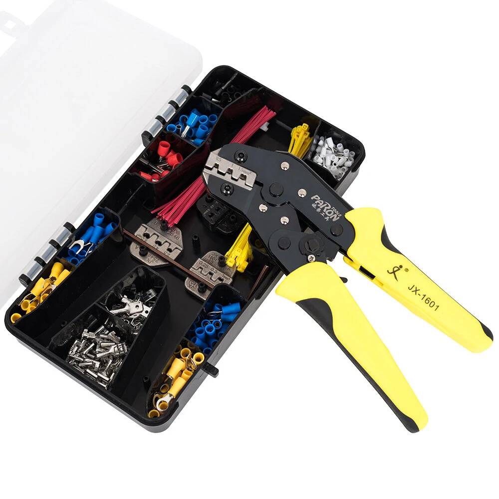 Paron JX-M5S 5-in-1 Ratchet Crimper Tool Kit with 450 Terminals | Tube Type - Image 4