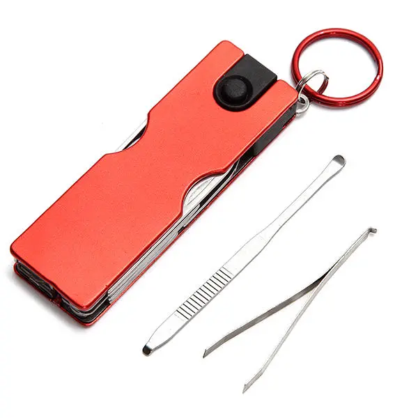 8 in 1 Multitool Keyring - Nail Clippers, File, Cleaner & LED Flashlight - Image 4