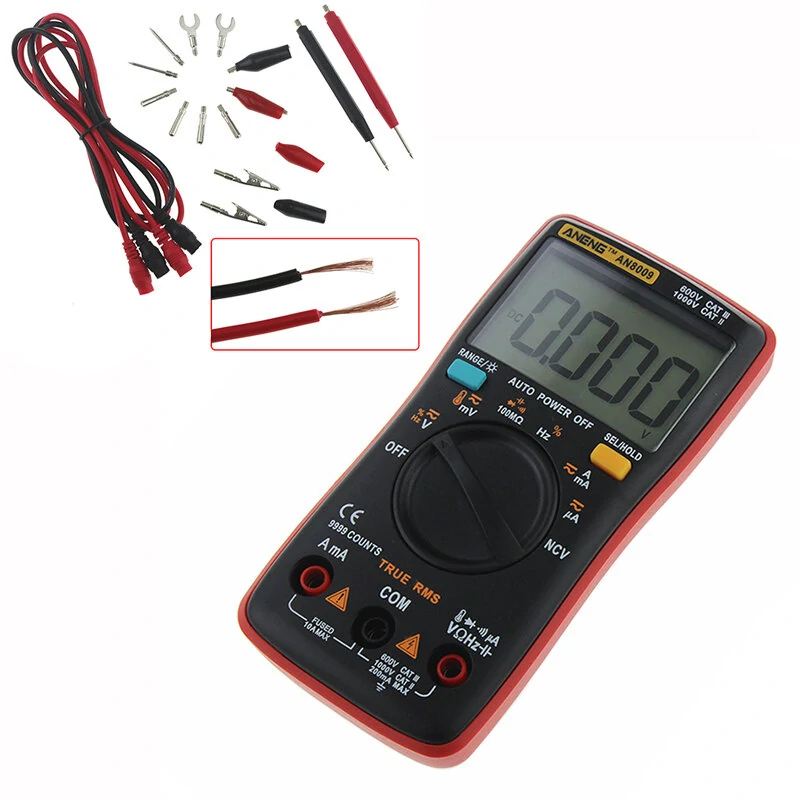 ANENG AN8009 True RMS Digital Multimeter - 9999 Counts NCV AC DC Voltage Tester - Image 5
