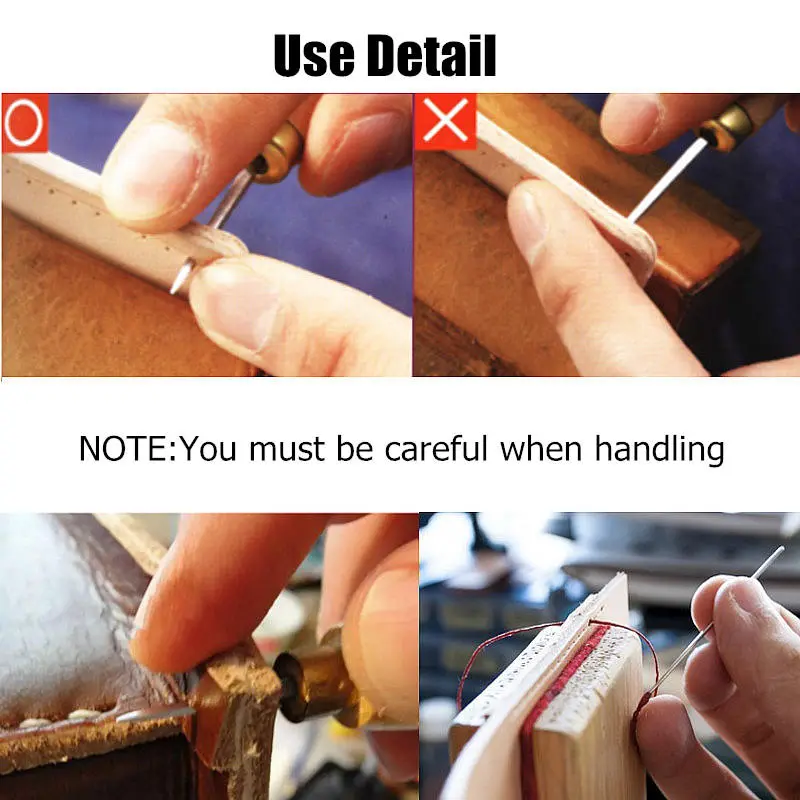 13Pcs Leather Craft Tool Set - Hand Stitching & Stamping Sewing Tools - Image 3