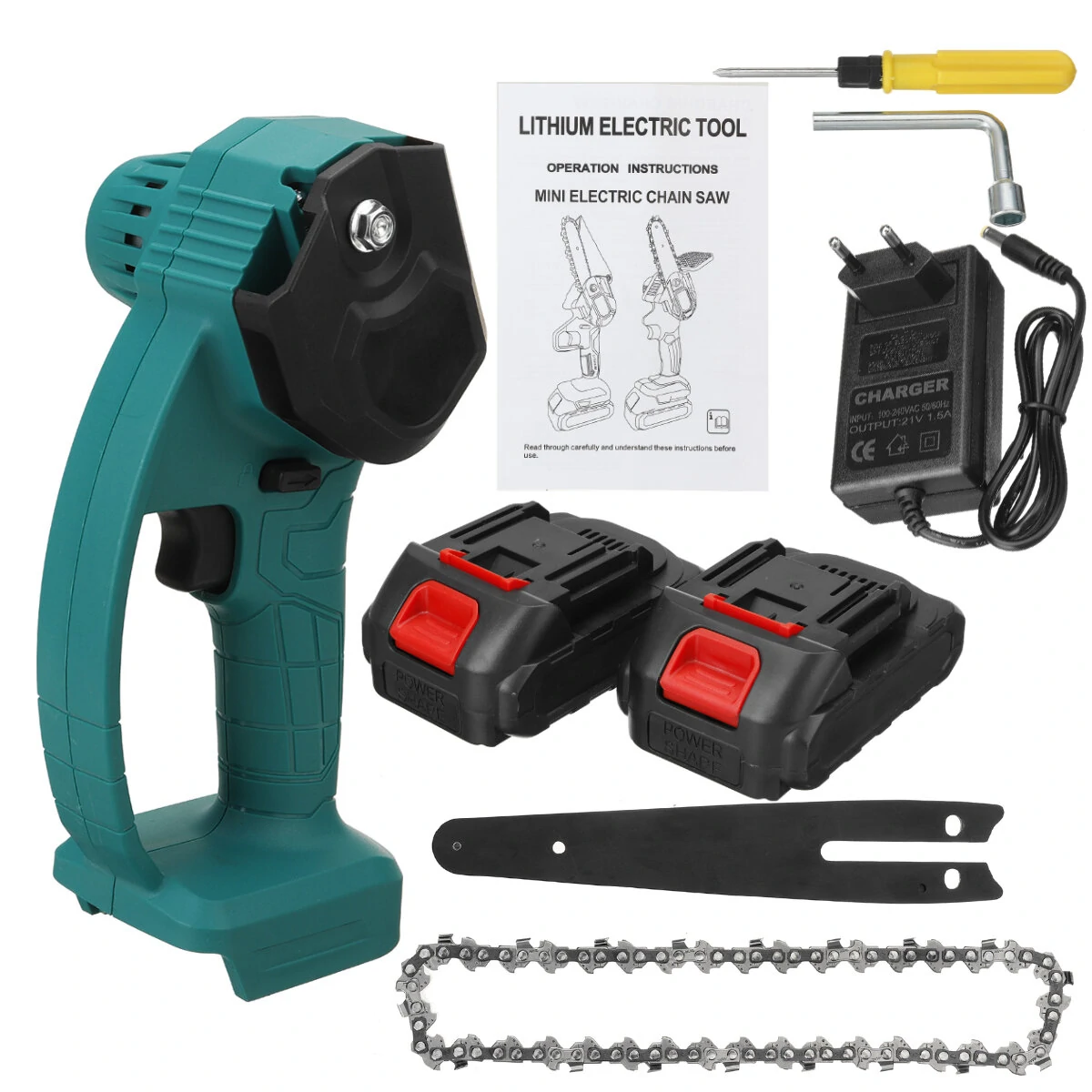 BRAVOBRO 6 Inch Cordless Electric Chain Saw | One-Hand Woodworking Tool w/ 1 or 2 Batteries 98VF/68VF - Image 2