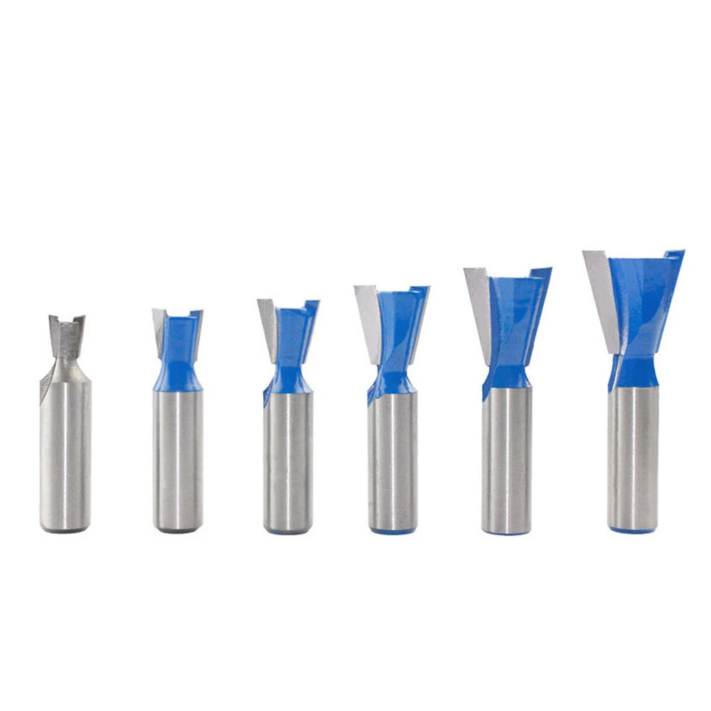 LAVIE 6pc Dovetail Router Bits Set - 12mm 1/2 & 1/4 Shank - 14 Degree for Boxes & Drawers - Image 2