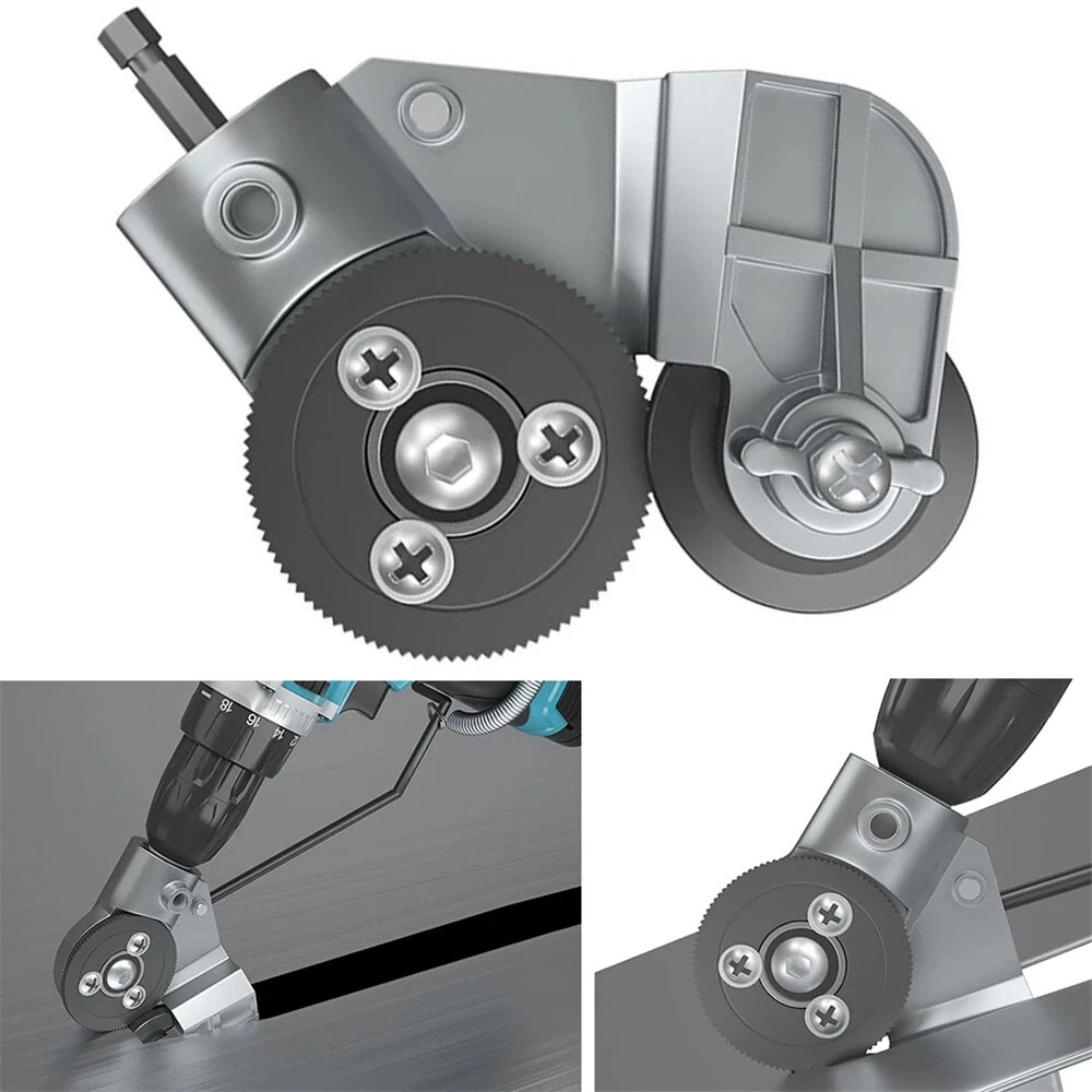 Titanium Steel Electric Drill Plate Cutter | 3.94x3.94 Inch Portable Metal Sheet Cutting Attachment - Image 2